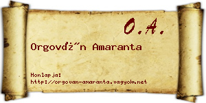 Orgován Amaranta névjegykártya